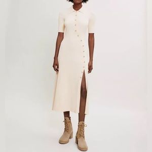 NWT Maje Long Knit Dress in Ecru